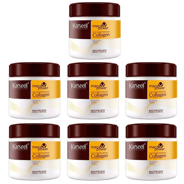 Kit 7 Máscara Karseell Collagen Hair Mask - Tratamento Capilar para Hidratação e Brilho