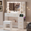 Makeup Vanity Table with Charging Station