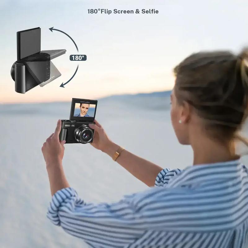 64MP 4K Digital Camera 18X Zoom & Flip Screen